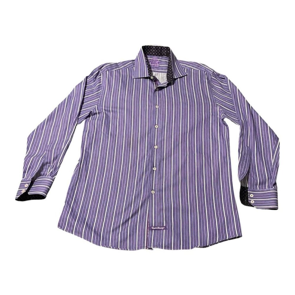 English Laundry Shirt Mens 16.5 32/33 Striped Long Sleeveโ Button Up Dress Shirt